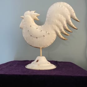 Lot# 27: Antique white rooster item