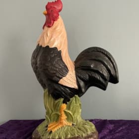 Lot# 32; Ceramic Red and black rooster item