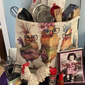 Lot# 45:  Puerto Rican kitchen essentials with DOLLY’s kitch item