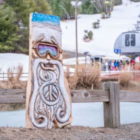 Giant Chainsaw Carved Ski Tiki item