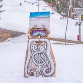 Giant Chainsaw Carved Ski Tiki item