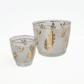 Mid Century Rocks Glasses in Gold Caddy item