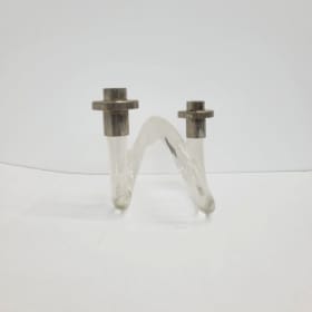 Vintage Dorothy Thorpe Pretzel Twisted Lucite Candlesticks item