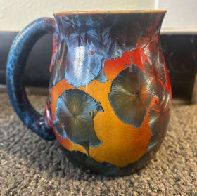 2 Handcrafted ceramic glazed mugs and 1 Vase item