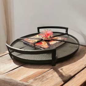 New Hand Made Hammered Metal Charcuterie Board/Serving Tray item