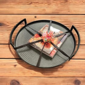 New Hand Made Hammered Metal Charcuterie Board/Serving Tray item