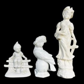 3 Vintage Blanc de Chine Style Figurines item