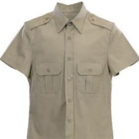 Tan, short slve shirt, sz 8-20- chst 32-41”  (Boys) item