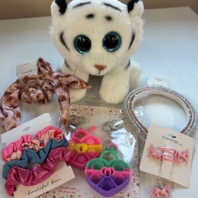 Easter basket pkg with plush toy and hair/jewel accessories item