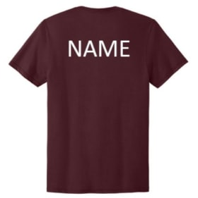 Cotton T-shirt w/ name printed on back item