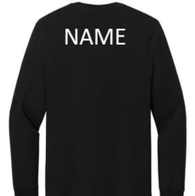 Long Sleeve Cotton T-shirt w/ name printed on back item