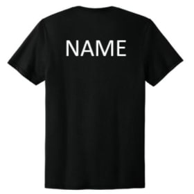 Cotton T-shirt w/ name printed on back item