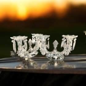 Pair of Cambridge Glass candle holders. item