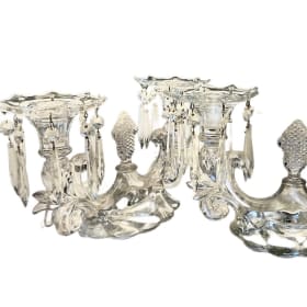 Pair of Cambridge Glass candle holders. item