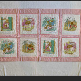 18. Handmade Baby Quilt - Pink Bunnies item