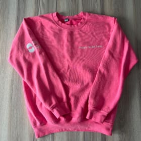 'happy to be here' crew sweater item