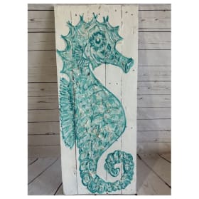 Hand Painted Seahorse Wood Decor item