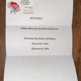 1960 Murray T-Bird pedal car item