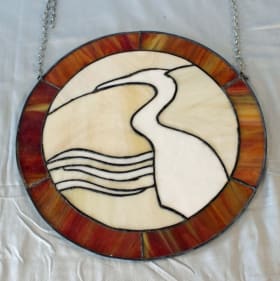 Handcrafted Heron Stain Glass item