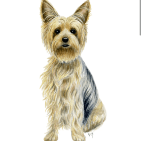 Custom gouache watercolor pet portrait item