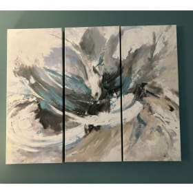 Blue Abstract, 3 Panel, Canvas, Wall Art item