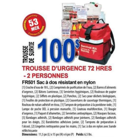FR501 - Trousse d'urgence 72 heures - 2 personnes item