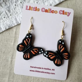 Butterfly Earrings + $25 credit to Little Calico Clay item