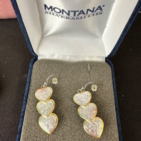 Three Heart Dangle Earrings item