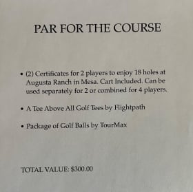 Par for the course item