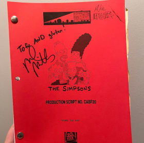 Mike Mills Signed Simpsons Script - One of a Kind! item