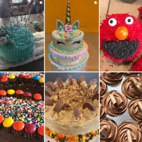 A custom cake or 24 cupcakes item