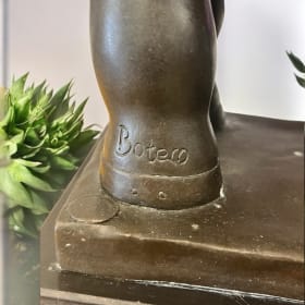 Fernando Botero The plump Man rides Horse Bronze Marble Base item