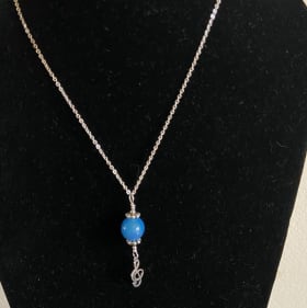 55) Blue Agate Necklace & Earrings item
