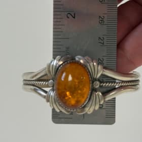 Silver and Amber Cuff Bracelet from New Mexico item