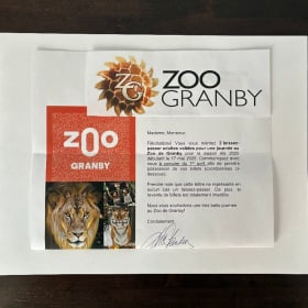 2 laissez-passer adulte pour une journée au Zoo de Granby item