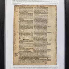 1549 Matthew's Bible Folio Size Leaf item