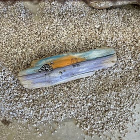 Painted Driftwood Salton Sea Series Skeleton Flamingos item