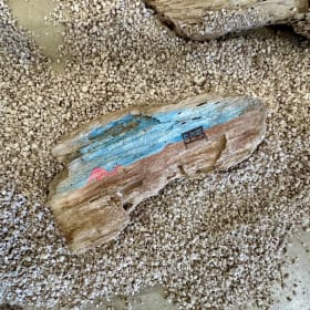 Painted Driftwood Salton Sea Series Flamingo SOS item