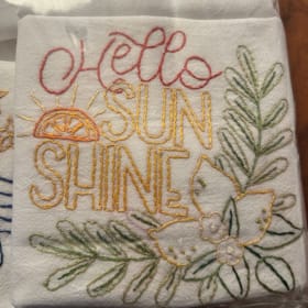 86| "Citrus & Celebrations" Embroidered Tea Towels item