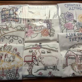87| "Country Living" Embroidered Tea Towels item