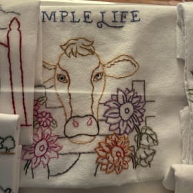 87| "Country Living" Embroidered Tea Towels item