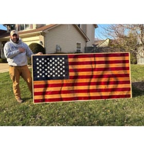 Hand Carved American Flag item