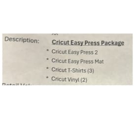 Cricut Easy Press Package item