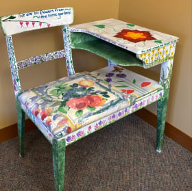 Hand painted telephone table item