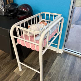 Antique metal baby hospital bed item