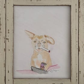 Pretty Bad Pet Portrait- Single Pet Image- FRAMED item