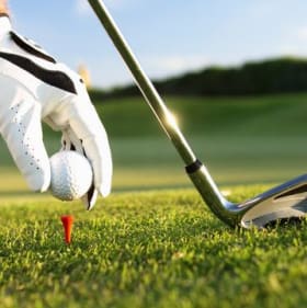 Golf foursome at Strawberry Farms Golf Club (Irvine, CA) item