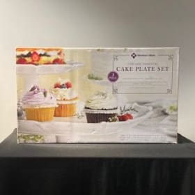 Member's Mark Ceramic Pedestal 3 Piece Cake Plate Set item