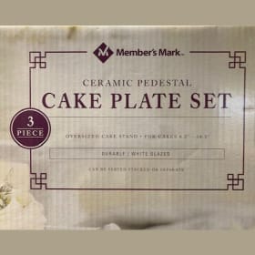 Member's Mark Ceramic Pedestal 3 Piece Cake Plate Set item
