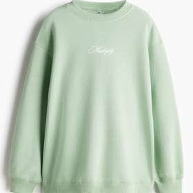 Oversized Green Sweatshirt with white stiching item